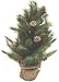 3' Evergreen Pine Christmas Tree with Burlap Sack Base & Pinecones #RC-8729