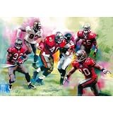 Professionally Framed Tampa Bay Buccaneers (Group) Sports Poster Print - 11x17 with RichAndFramous Black Wood Frame