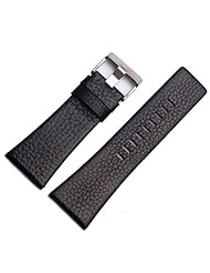New 26mm Black Leather Watch Band Strap Fit Diesel