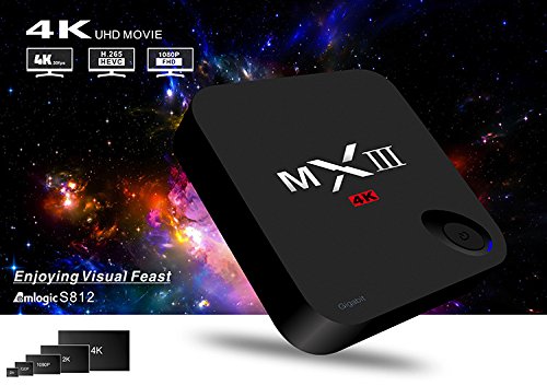 ToFuture MXIII-G 4K Smart TV BOX 2G RAM+16G ROM Android 5.1 TV BOX Streaming Media Player Amlogic S812 Quad Core Pre-installed KODI(XBMC) Ethernet 1000M HEVC H.265