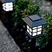 Set of 6 White LED Solar Lantern Garden Landscape Lights