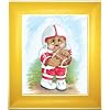 Sports Bear Football Star - Children's and Kids Room Framed Wall Art and Nursery Wall Decor, 8" x 10", Yellow