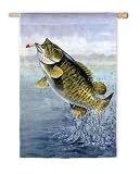 Smallmouth Bass Silk Reflections Garden Size Flag