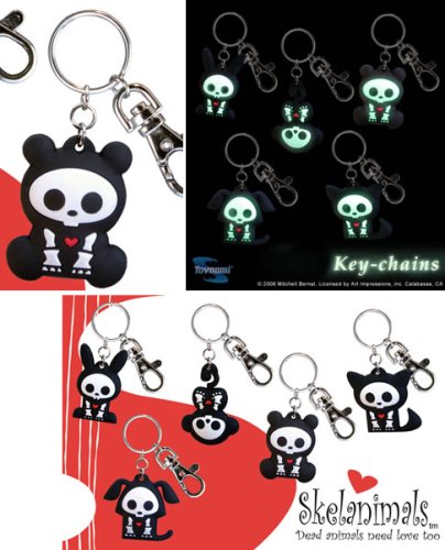 Skelanimals ChungKee The Panda Glow In The Dark Keychain
