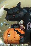 Jim Shore Halloween Black Cat With Pumpkin Water Globe