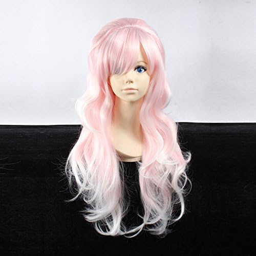 Women's Long Natural Straight Light Pink / White Ombre Heat Resistant Synthetic Hair Lolita Fashion Wig LOW14 Free Size