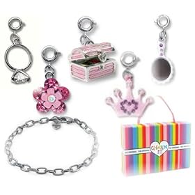 CHARM IT© Fairy Tale Princess Themed Charms & Silver Bracelet Set in KEEPSAKE Jewelry Gift Box!