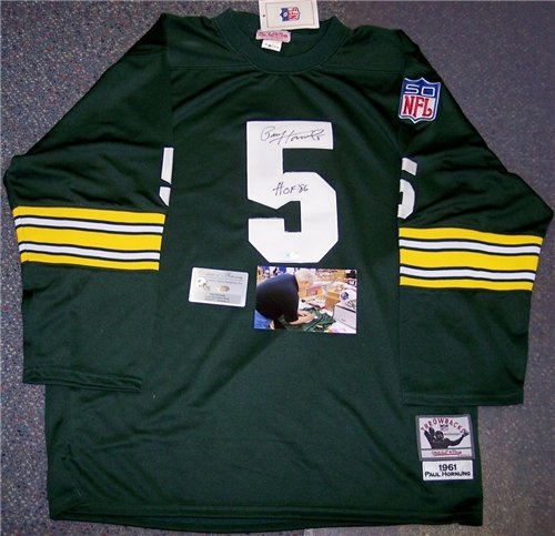 Paul Hornung Autographed/Hand Signed Packers Green Jersey