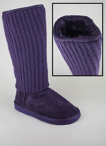 Sweater Wrapped Faux Shearling Boot
