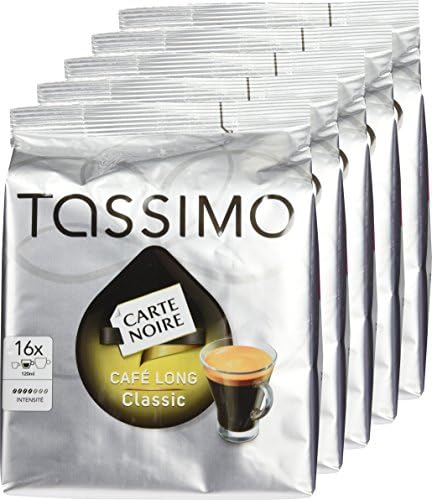 Tassimo Carte Noire Voluptuoso Classic, Rainforest Alliance Vérifié, Lot de 5, 5 x 16 T-Discs