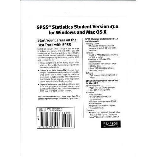 SPSS 17.0 Student Version fuer Windows XP. Vista, Mac OS X