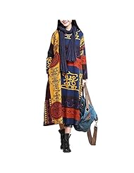 Cotton/Linen Stretchy General Print  Dress