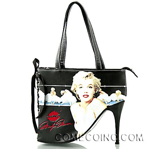 Marilyn Monroe Faux Leather Stiletto Bag Embellished Rhinestones