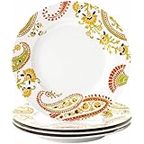Rachael Ray Dinnerware Paisley 4-Piece Porcelain Salad Plate Set