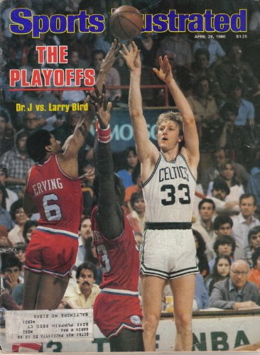 Sports Illustrated April 28 1980 Larry Bird/Boston Celtics & Julius Erving (Dr. J)/Philadelphia 76ers on Cover, Seattle Supersonics vs Milwaukee Bucks, Bill Rodgers Wins 4th Boston Marathon, Kentucky Derby, 13 Major League Parks in 13 Days