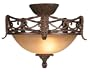 Acanthus Leaf Scavo Glass Pull-Chain Ceiling Fan Light Kit