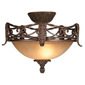 Acanthus Leaf Scavo Glass Pull-Chain Ceiling Fan Light Kit