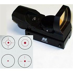 NcSTAR Red Dot Sight TACTICAL RED DOT WITH 4 DIFFERENT RETICLES BLACK by 