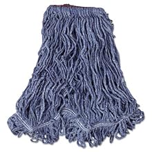 Rubbermaid Commercial FGD21306 Blue Super Stitch Blend Mop Head with 1-Inch Headband (Case of 6)
