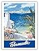 Bermuda - Hamilton Waterfront, Main Island, Somers Isles - Vintage World Travel Poster by Lesnon c.1950s - Master Art Print - 9in x 12in
