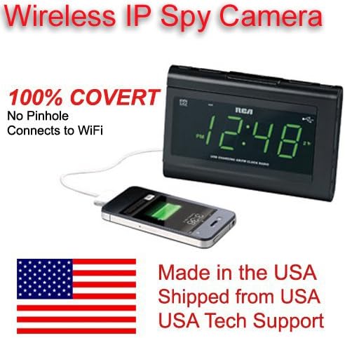 [100% COVERT] SecureGuard Wireless true IP WiFi P2P Clock Radio & USB Charger Spy Camera Covert Hidden Nanny Camera Spy Gadget
