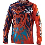 Troy Lee Designs GP Beast Youth Boys Dirt Bike Motorcycle Jersey w/ Free B&F Heart Sticker Bundle - Orange / Medium