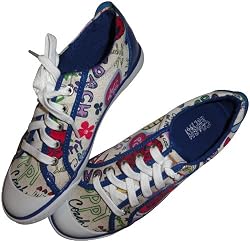 Women's Coach Sneakers Barrett Poppy Scribble Blue Multi