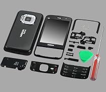 FREE Screwdriver + Black KEYPAD! 100% BRAND NEW!! Jet BLACK FULL Housing /Facia /Fascia /Cover/ Case/ Faceplate for Nokia N96 16GB (More than 60% DISCOUNTS!!!)