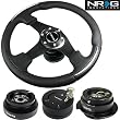 NRG ST-020R-BK STEERING WHEEL + HUB + QUICK RELEASE + QUICK LOCK - 88-04 MITSUBISHI LANCER