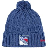 Reebok New York Rangers Womens' Knit Hat With Pom One Size Fits All