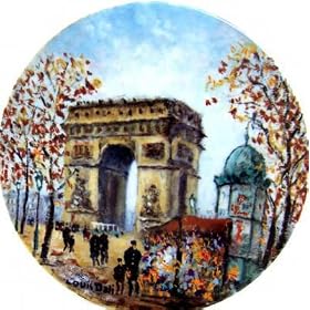 Limoges Louis Dali Plate L'Arc de Triomphe