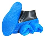 PE Disposable Plastic Shoe Covers BLUE 100 Ct.