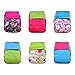 6-pack Bundle Charcoal Bamboo All-in-one AIO Cloth Diapers (Girl Prints)