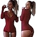 Women's Long Sleeve Bodysuit Polyester Cotton V-Neck top Leotard top Jumpsuit