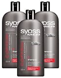 Syoss Professional Performance Syoss MEN Shampoo Coffein Hair Activation , 3er Pack (3 x 500 ml)