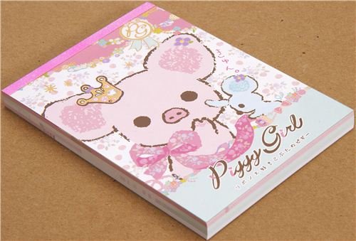 Imagen 2 de Bonito bloc de notas Piggy Girl con cerdo y lazo