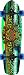 Layback Los Muertos 36-Inch Skateboard Complete (9 x 36 ppp)