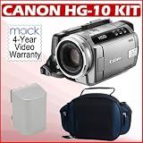 Canon HG-10 HD High Definition AVCHD HDD Camcorder + Accessory Kit w/ 4-YR Extended Warrenty