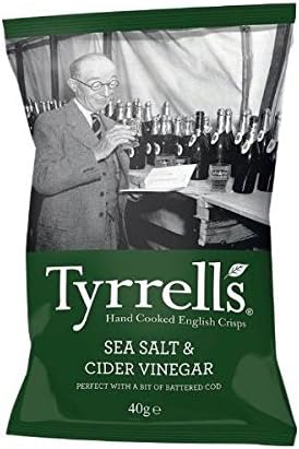 (8 PACK) - Tyrrells Cider Vinegar &amp; Sea Salt Potato Chips | 40 x 24g x | 8 PACK - SUPER SAVER - SAVE MONEY