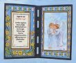 Heavenly Angel Boy Stained Glass Plaque in English or Spanish, 10" x 7" - MADE IN ITALY