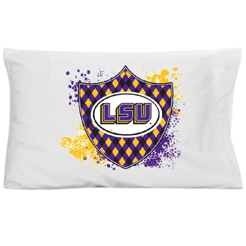 LSU Tigers White Crest Pillow Case