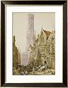 Flower Sellers in Bruges Framed Art Poster Print by Louise J. Rayner, 24x32