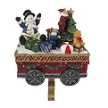 Snowman Toy Cart Stocking Holder with Fiber Optics - 5.5"