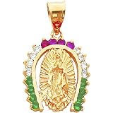14K Gold Our Lady Of Guadalupe CZ Charm