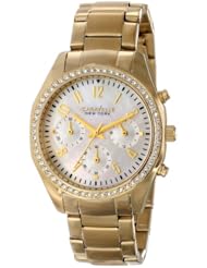 Caravelle New York Womens 44L114 Analog Display Japanese Quartz Yellow Watch