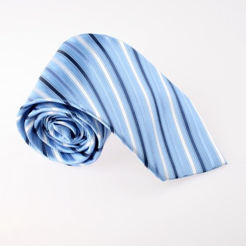 Blue Stripes Woven Silk Tie Gift Box Set dodger blue gift items T8213