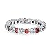 Bling Jewelry Sterling Silver Simulated Ruby CZ Eternity Band Wedding Ring