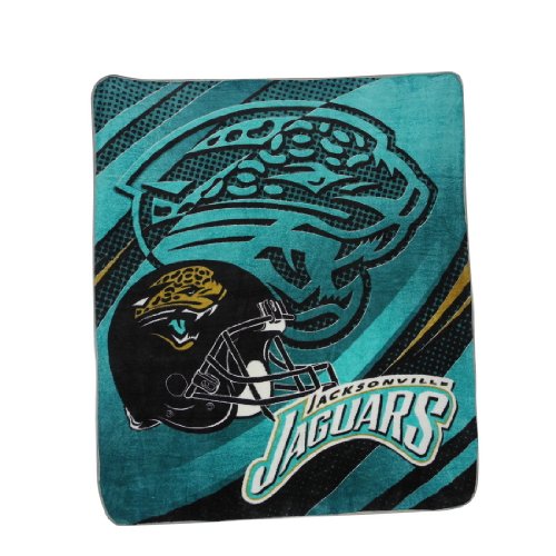 NFL Jacksonville Jaguars Super Soft Plush Thermal Blanket / Fleece Couch Throw - Blue & Black
