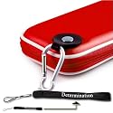 Kroo Eva Cube Carrying Zipper Case (Red) with Determination Hand Strap For Nintendo DSi DS Lite