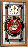 United States Marine Corps Framed Glass Wall Clock